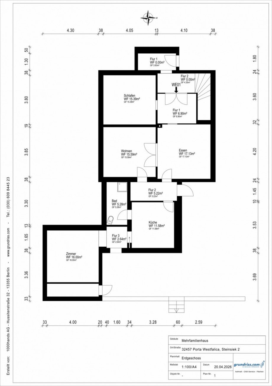 Grundriss EG Zweifamilienhaus Porta Westfalica