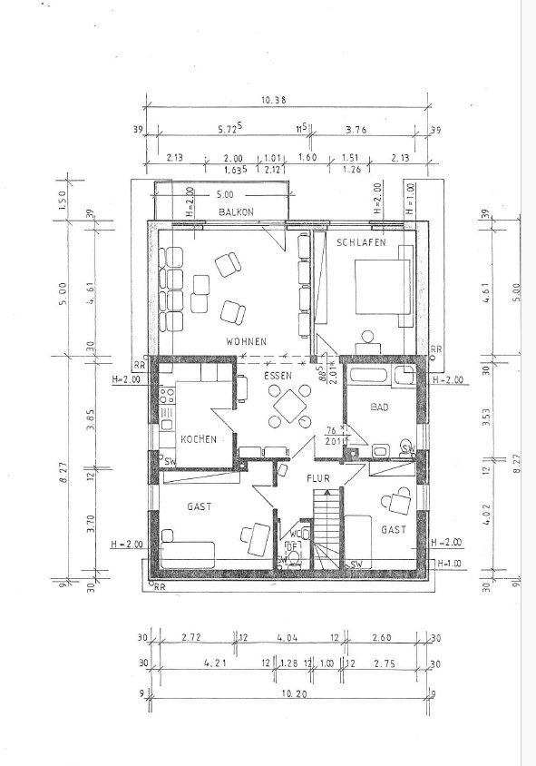 Grundriss OG Zweifamilienhaus Minden / Rodenbeck