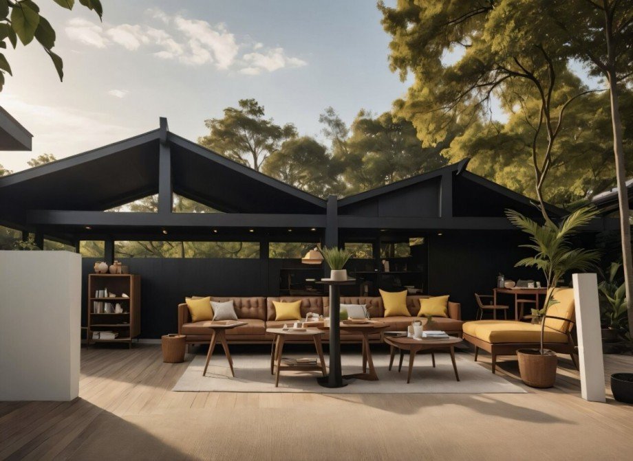 Garten mit �berdachung Bungalow Kirchlengern